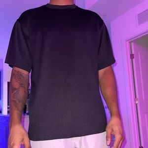 ZARA MENS BLACK RIBBED SHIRT